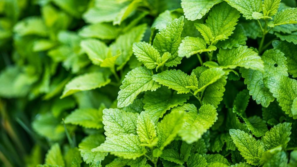Healthy mint plant with aromatic leaves.